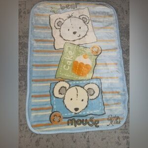 Vintage World Of Baby Mink BEAR CAKE MOUSE Plush Mink Baby Blue 42x30
